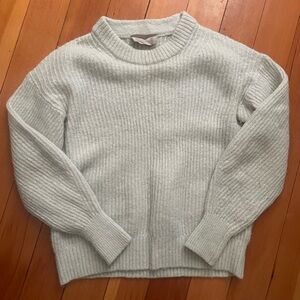Cozy Ribbed Knit Everlane Alpaca Sweater in Light Teal / XS